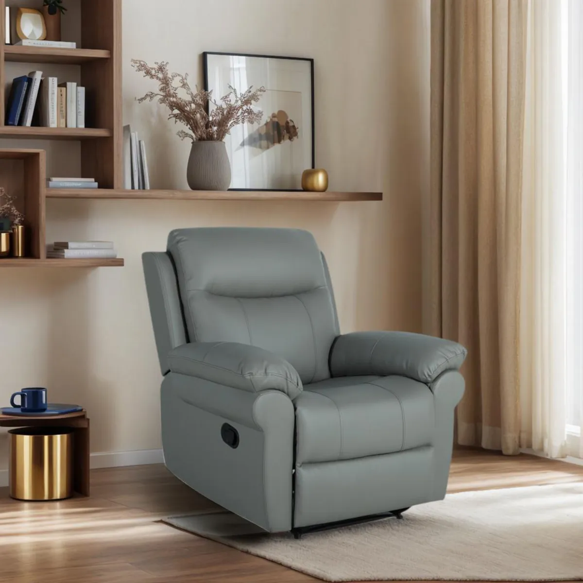 Just Home Collection - Sillón Individual Reclinable Berger Gris San Francisco