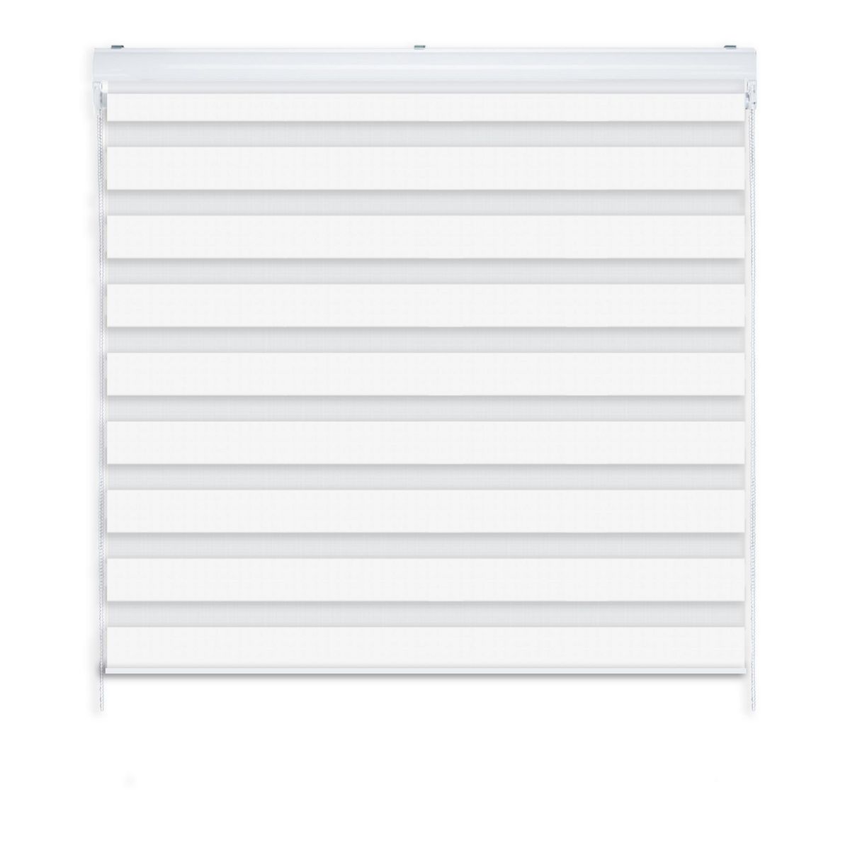 Persiana Enrollable 2 en 1 BlackOut+ Zebra de 140 x 165cm Blanco, marca Just Home Collection - Foto Principal