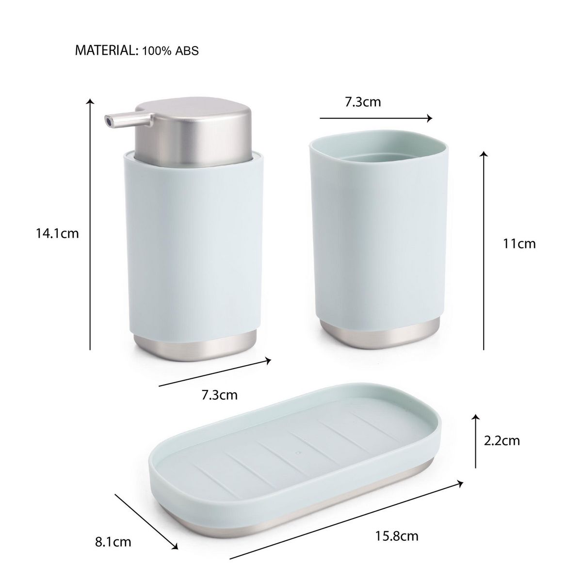 Just Home Collection - Set de 3 Accesorio de Baño Verde