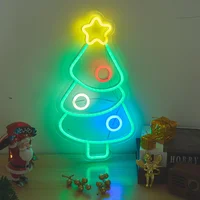 Letrero Neon Arbol Xmas Navideño 40cm