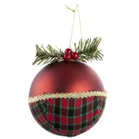 Esfera de Navidad 10cm Roja Cuadricula Xmas Story 10 cm