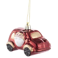 Adorno Navideño Auto Rojo 9 cm