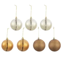 Set 7 Esferas de Navidad Doradas Aos 8 cm