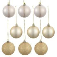 Set 9 Esferas de Navidad Champagne Aos 6 cm