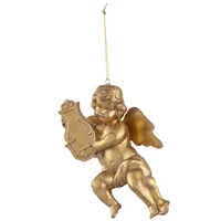 Adorno Navideño Angel Con Arpa 15 cm