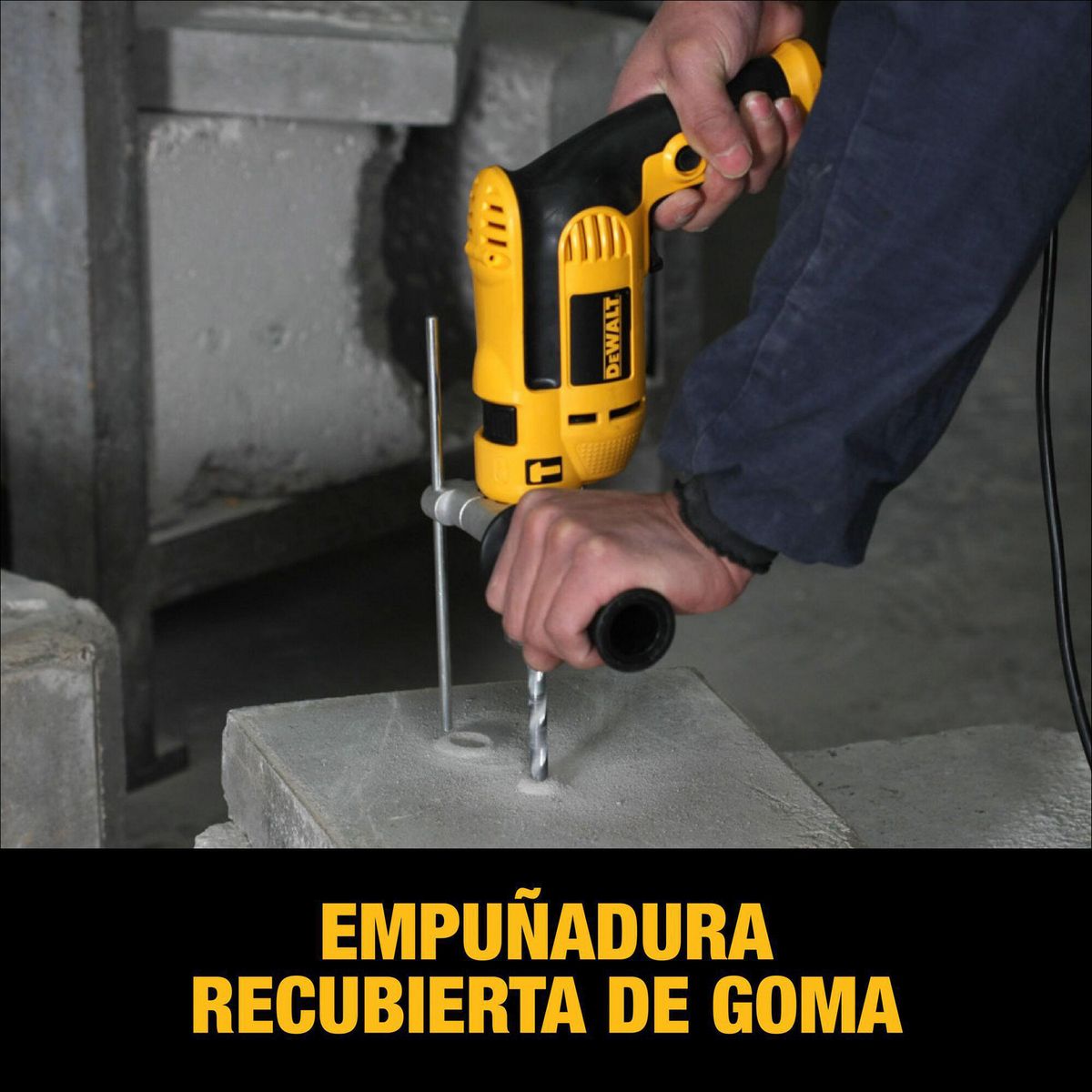 Dewalt - Combo Rotomartillo 1/2" 650W con Guantes y Lentes de Seguridad
