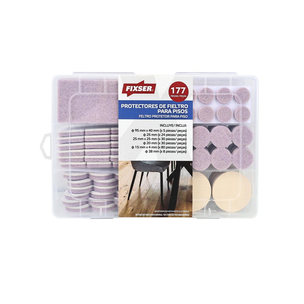 Fixser - Protector de Fieltro para Piso, 177 Pzas