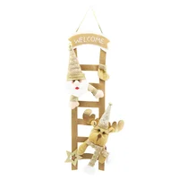 Escalera Santa Reno Navidad Dorado 53cm Aos