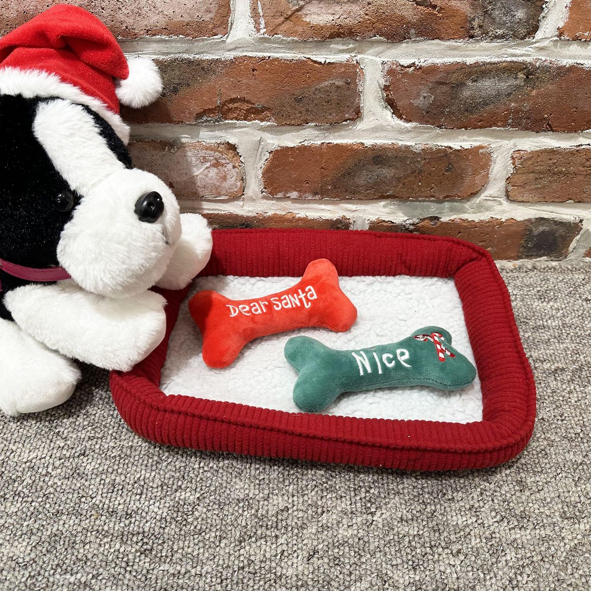 Dear Santa - Hueso Juguete Sonoro Verde Navidad Pet Glam