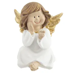 Ángel Navideño de Poliresina con Diamante 12 cm