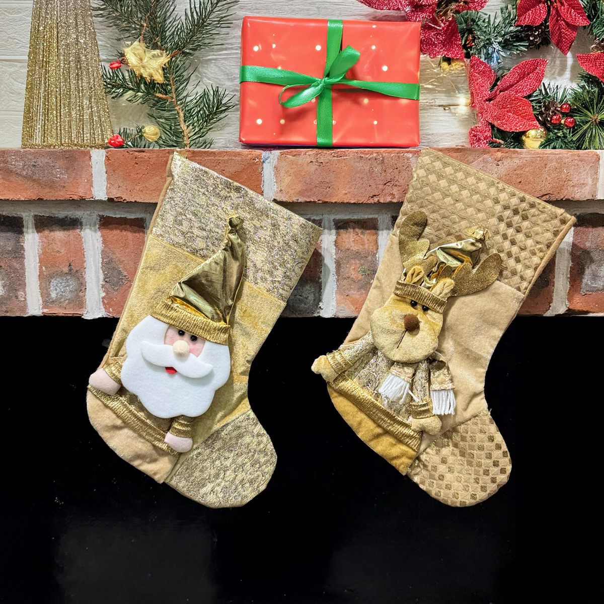 Dear Santa - Bota Navideña Santa Dorada 40cm