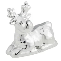 Reno Navideño de Sorcelana Platado 11.5cm