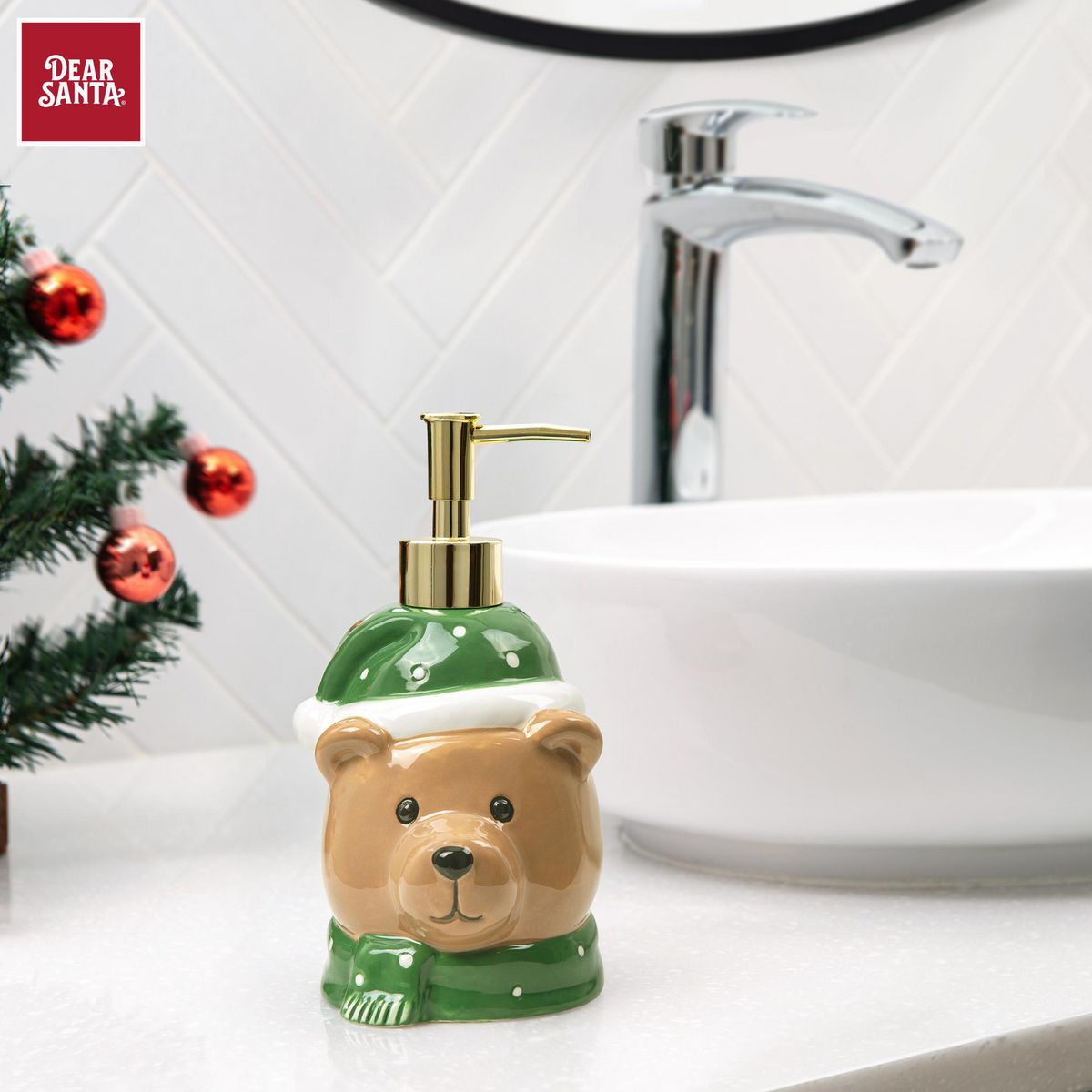 Dear Santa - Dispensador de Jabon Oso Navideño 19.8cm