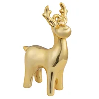 Reno Navideño de Porcelana Dorado 17cm