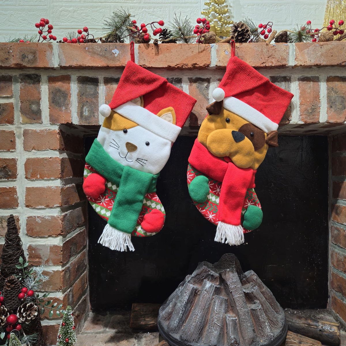 Dear Santa - Bota Navideña Gatito Rojo 48cm