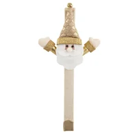 Soporte Corona Santa Navideño Dorado 31cm Aos