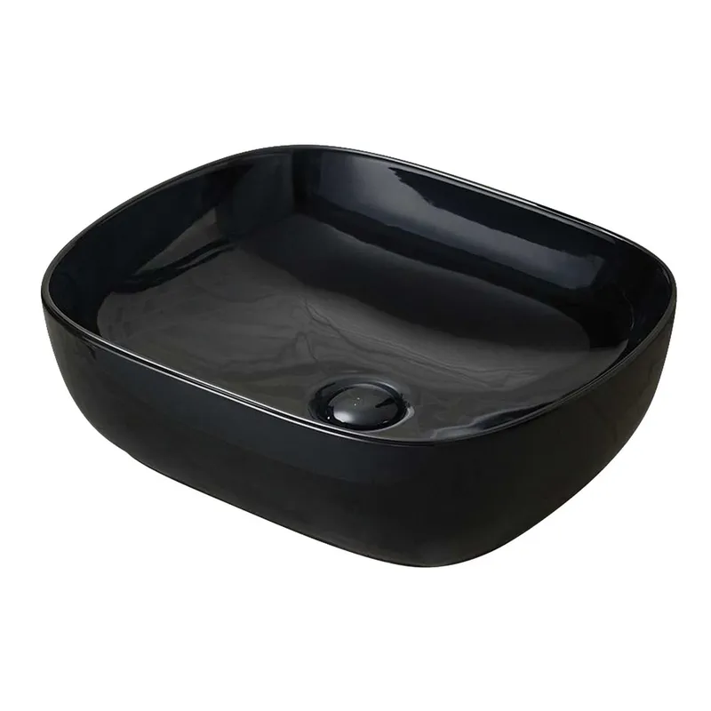 Tendenzza - Lavabo Bari Cuadrado Negro Brillante
