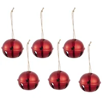 Set 6 Esferas de Navidad Rojo Metal 8 cm