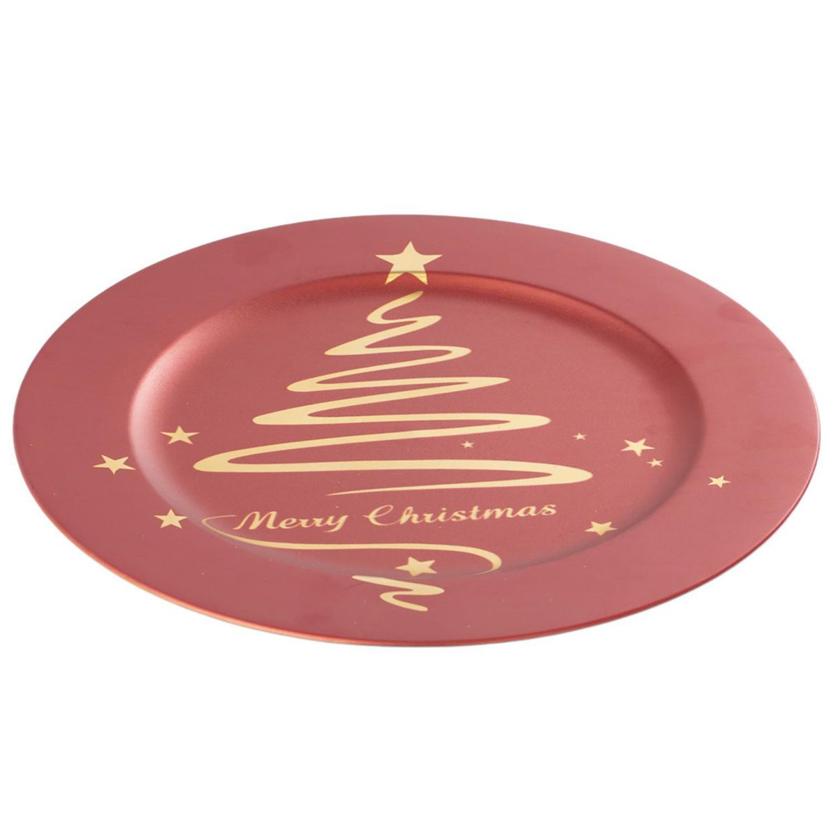 Dear Santa - Plato Navideño 32cm Rojo - Dorado