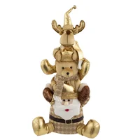 Santa Oso Reno Apilado Navideño 46cm Aos