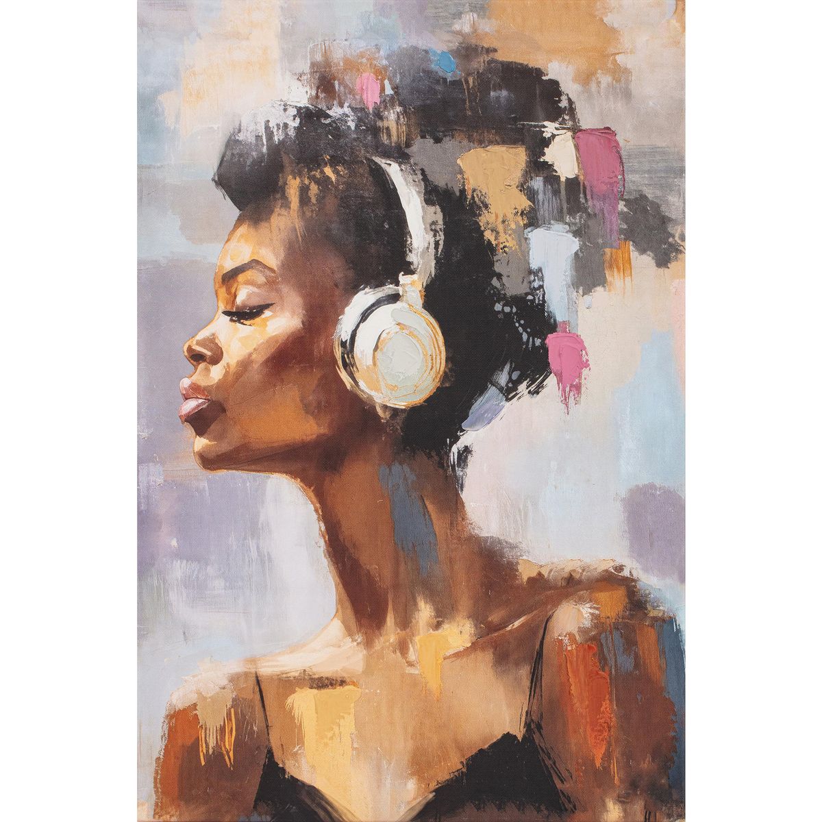 Just Home Collection - Cuadro Decorativo Mujer Musica 40x60 cm