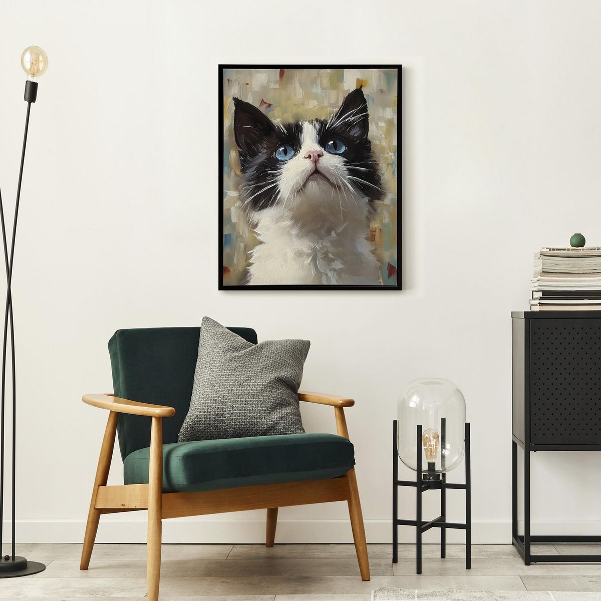 Just Home Collection - Cuadro Decorativo Gato Curioso 40x50