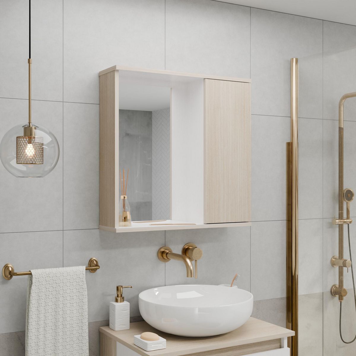 Maderkit - Botiquín Con Espejo