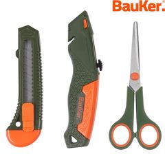 Kit de Cuchillos de Corte y Tijera 3 Piezas, Bauker