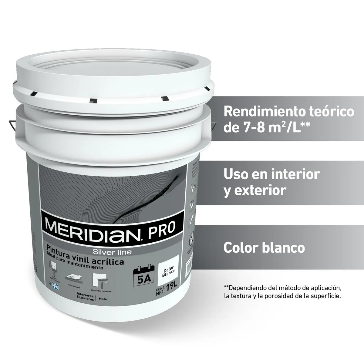MERIDIAN PRO - Pintura vinílica Meridian 19 Litros.