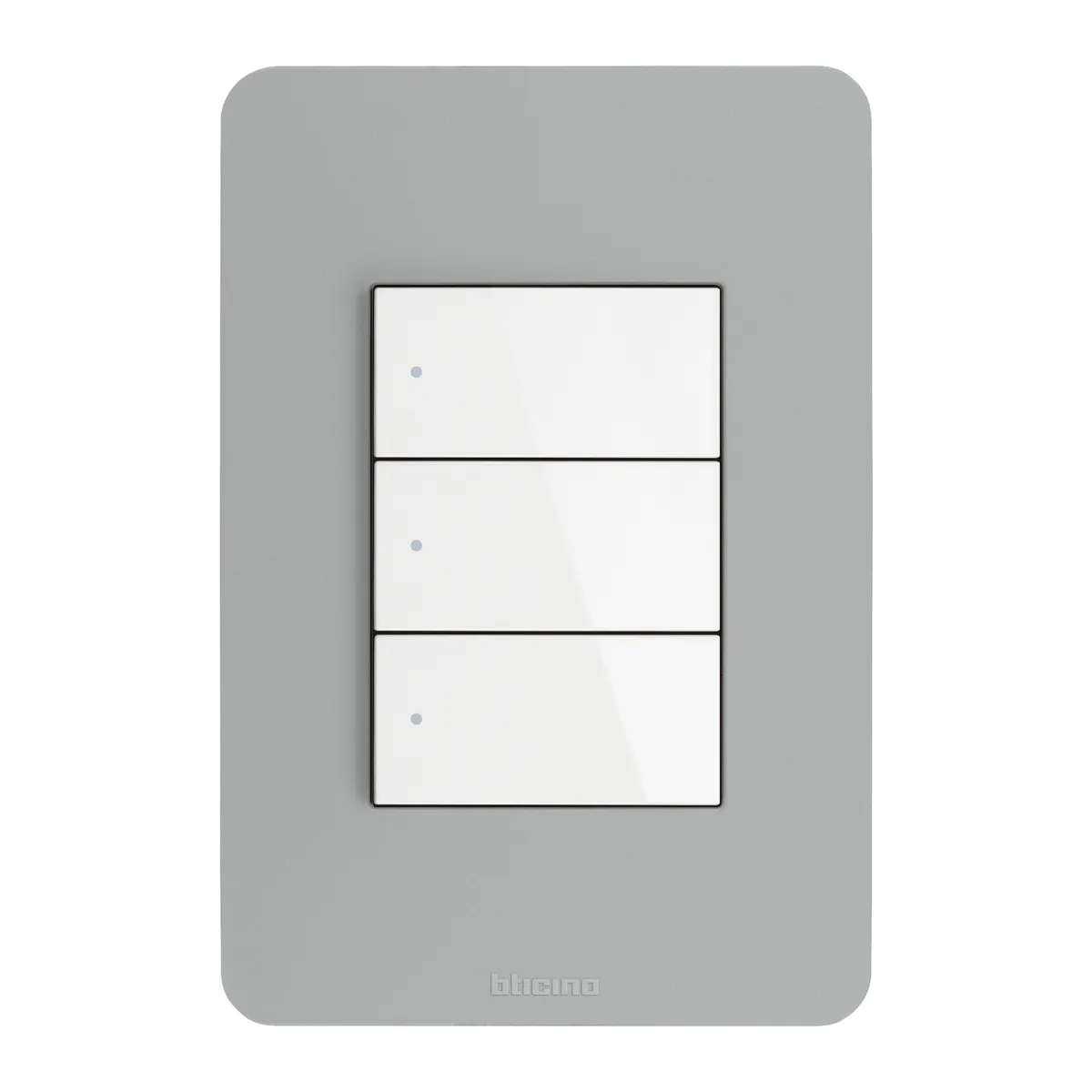 Bticino - Placa de Resina Gris 3 Módulos