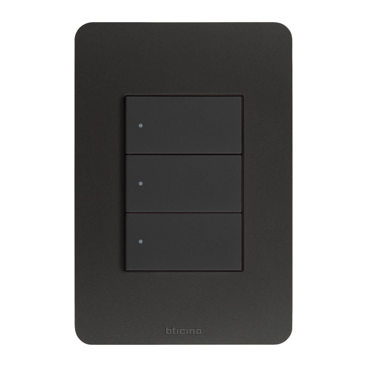 Bticino - Placa de Resina Negro Mate 3 Módulos