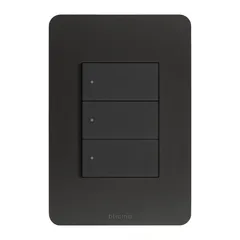 Placa de Resina Negro Mate 3 Módulos