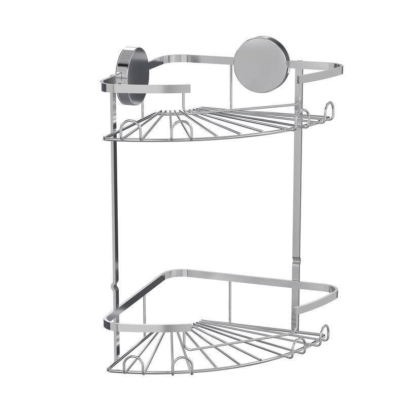 Just Home Collection - Esquinero de ducha cromada 2niveles