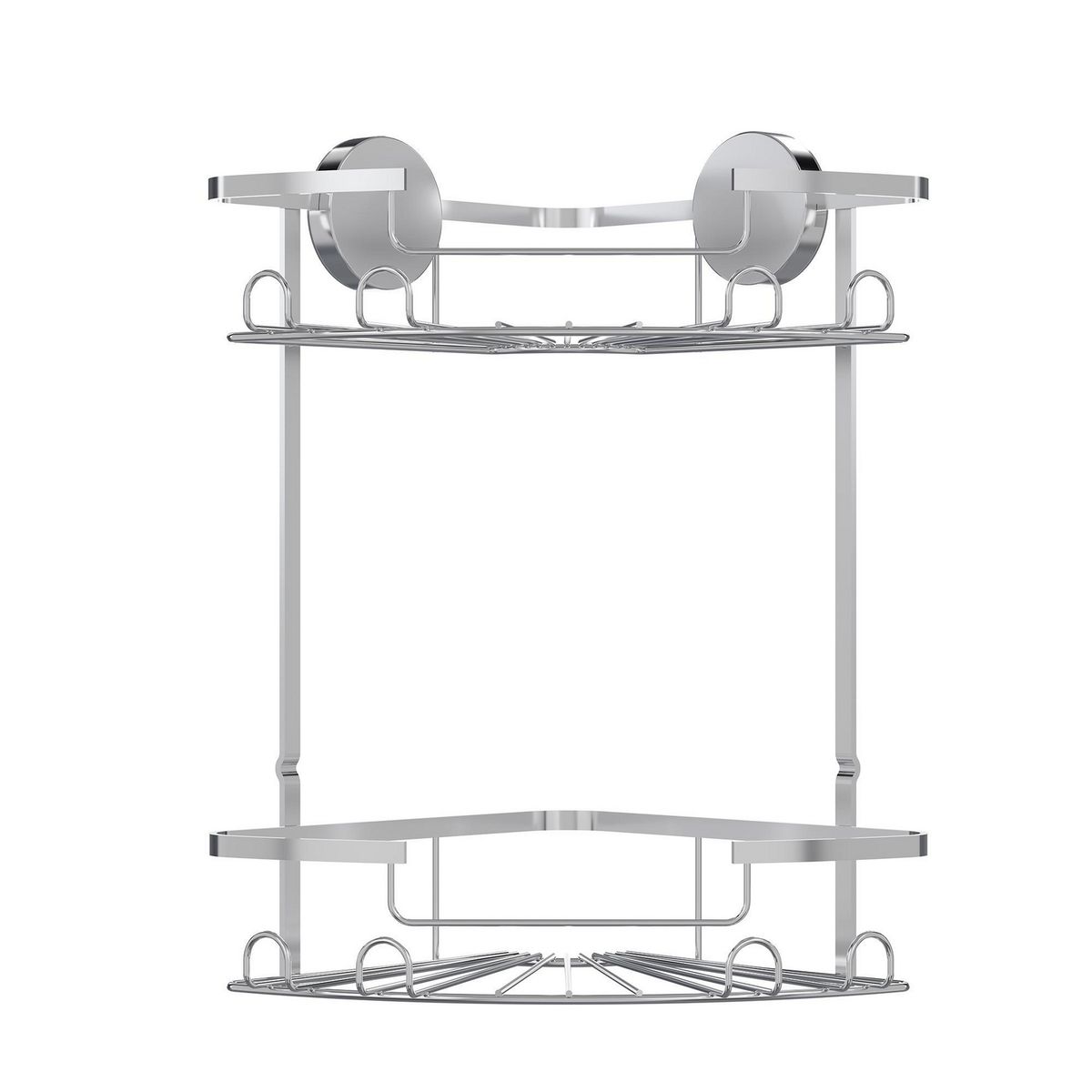 Just Home Collection - Esquinero de ducha cromada 2niveles