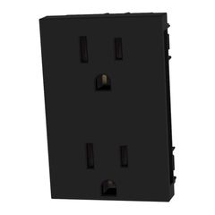 Tomacorriente Duplex 2P+T 3 Mod Negro Mate
