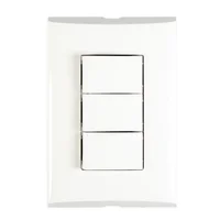 Placa con 3 Interruptores Sencillos 10A 127V