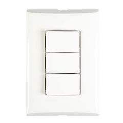 Placa con 3 Interruptores Sencillos 10A 127V