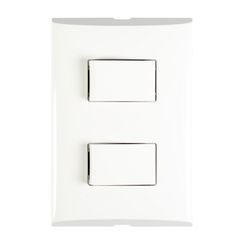 Placa con 2 Interruptores Sencillos 10A 127V