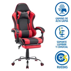Silla Gamer Reposapie Rojo/ Negro