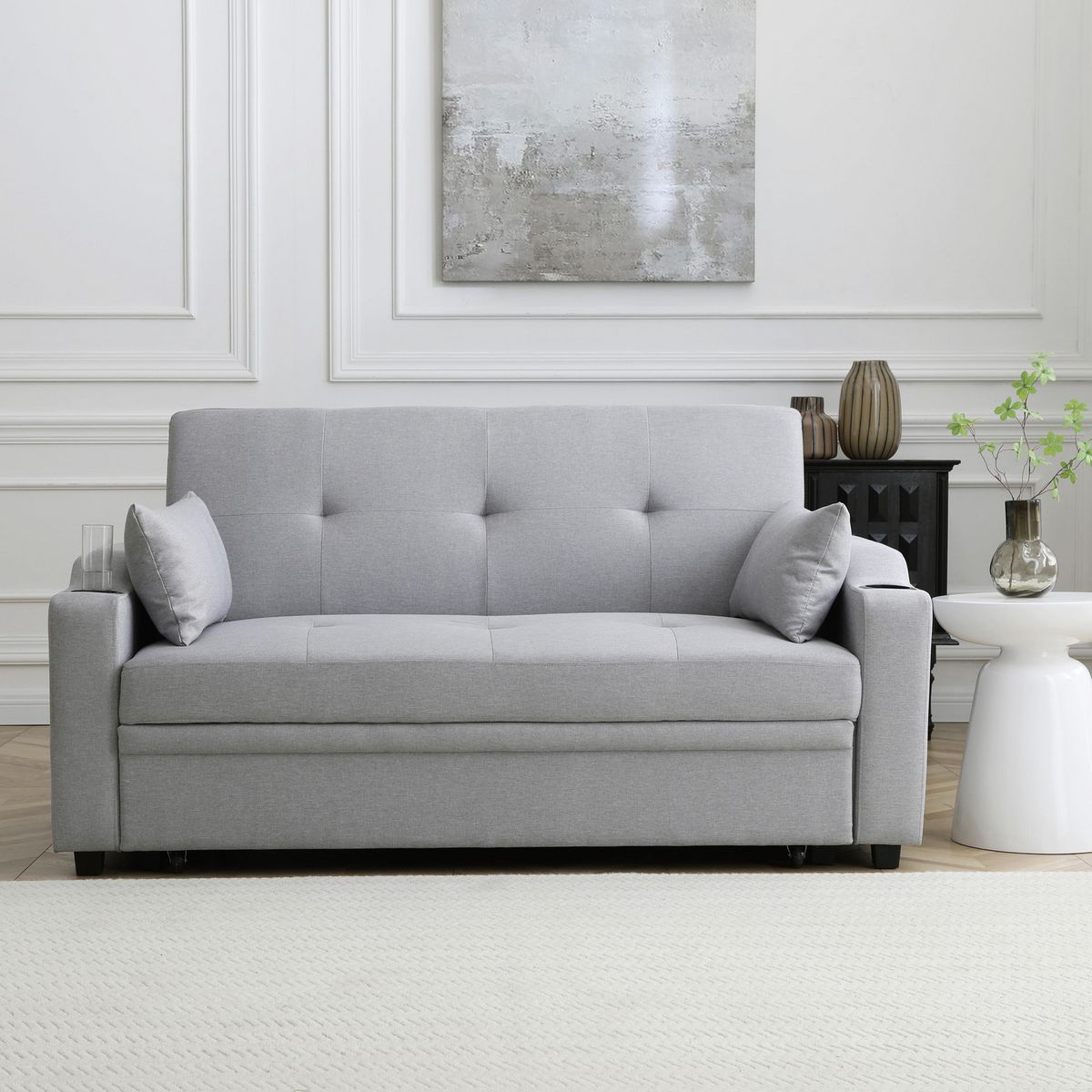 Sofá Cama Pacerti Gris Claro, marca Just Home Collection - Foto Principal