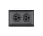 Tomacorriente Doble Americano Armado con Placa, Negro