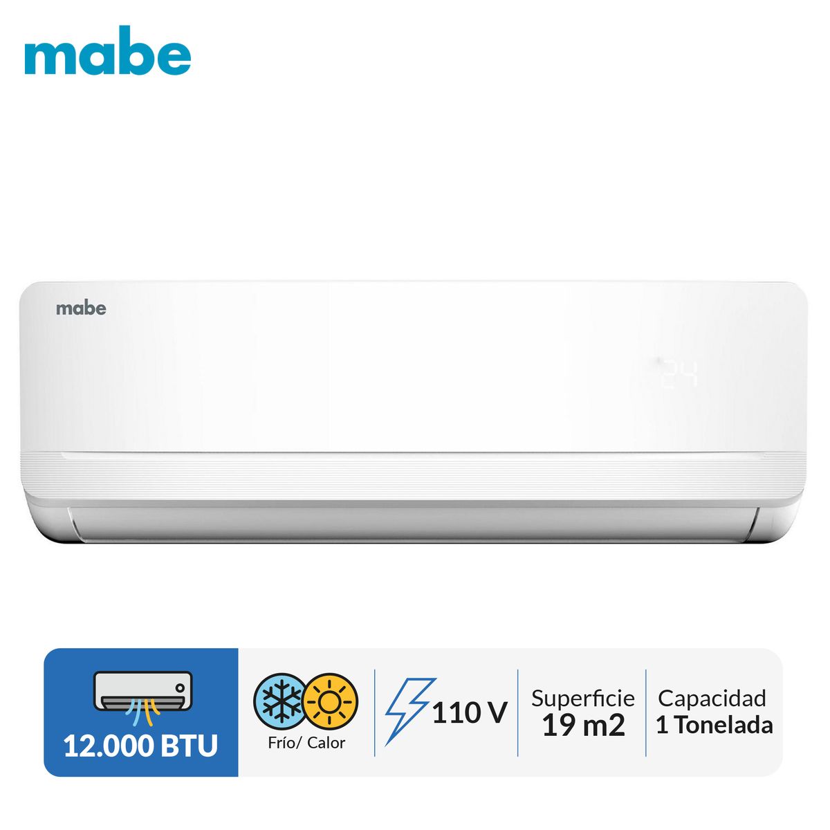 Aire Acondicionado Tradicional Mabe 12,000 Btu Frío - Calor 110V Mmt12Habwcaaxm8, marca Mabe - Foto Principal