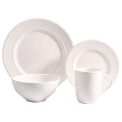Jgo de vajilla 16pzs Blanco genoa