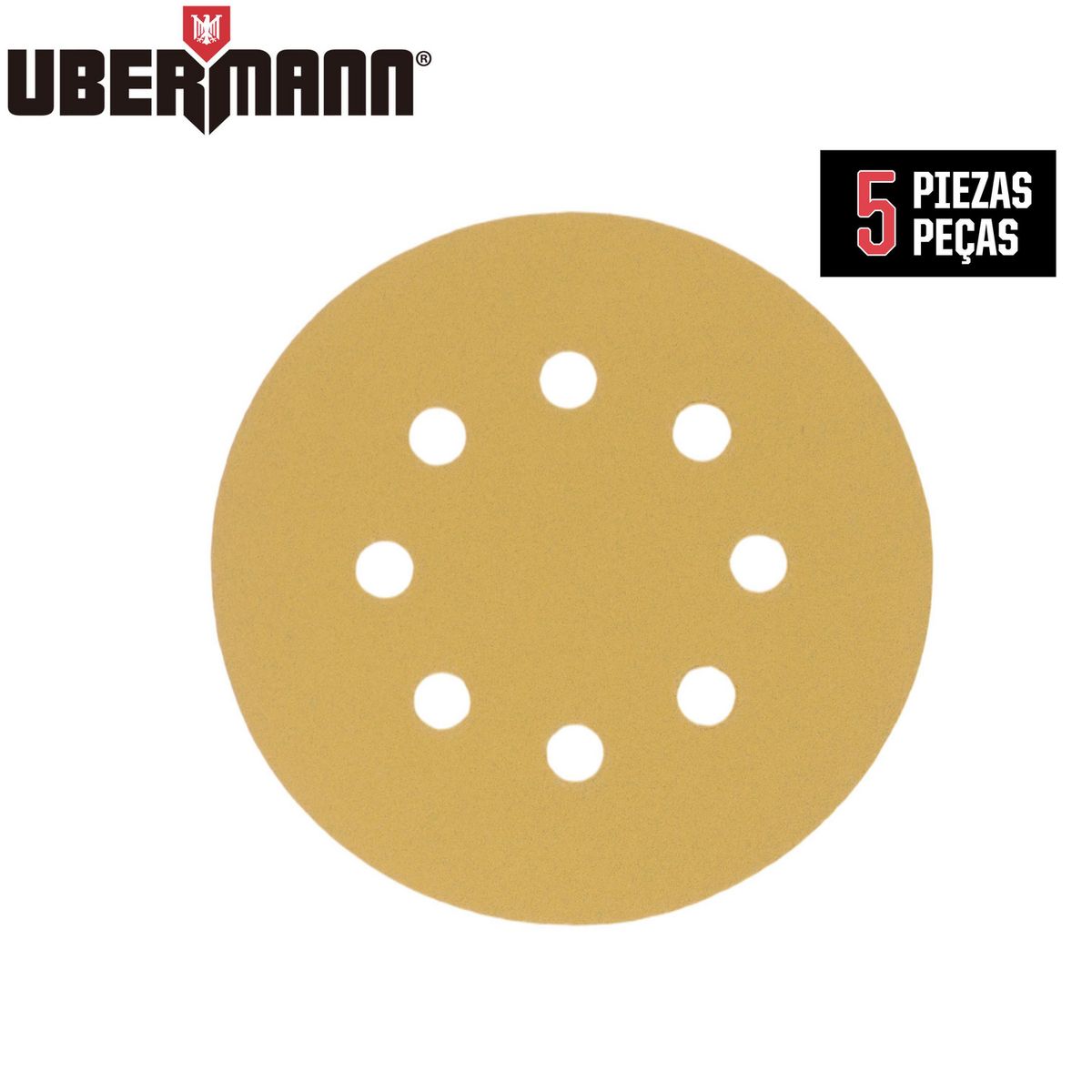 Set de 5 Discos de Lijado para Madera G240 5", Ubermann, marca Ubermann - Foto Principal
