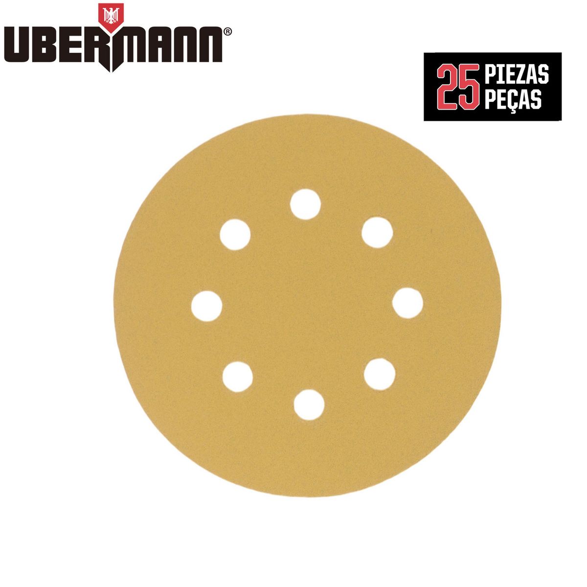 Set de 25 Discos de Lijado para Madera G80 5", Ubermann, marca Ubermann - Foto Principal