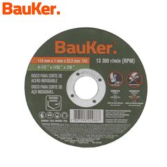 Disco para Corte de Acero Inoxidable 4 1/2" x 1 mm, Bauker
