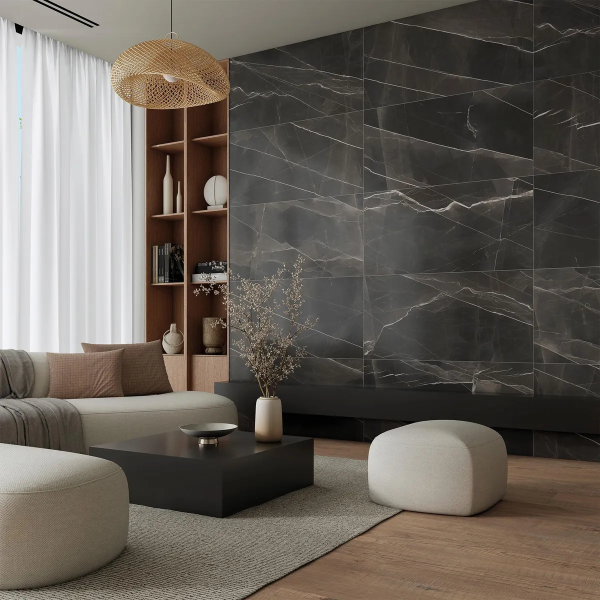 Piso Porcelanato Sorella Negro 60X120 Satinado 1.44M2, marca Holztex - Foto 2