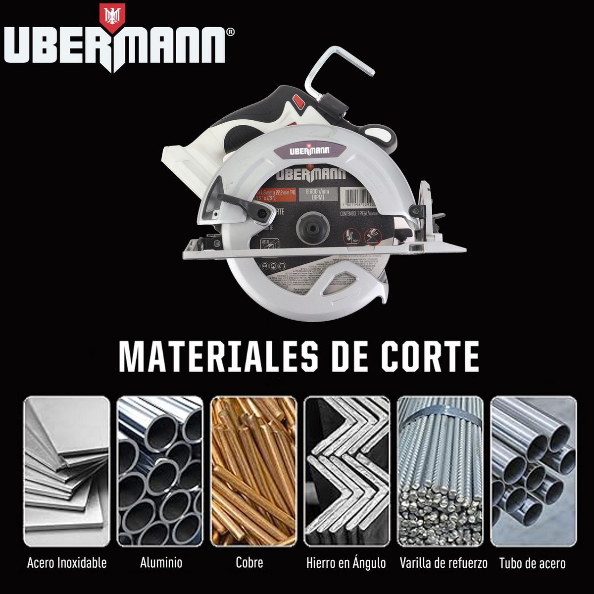 Disco para Corte de Metal 7" x 1.6 mm, Ubermann, marca Ubermann - Foto 2