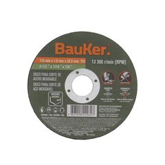 Disco para Corte de Acero Inoxidable 4 1/2" x 1.6 mm, Bauker