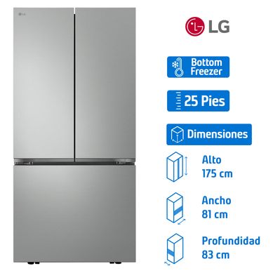 Refrigerador Lg 25 Pies 3 French Door Gris Gm65Bpp